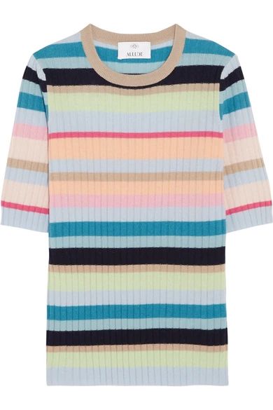Ribbed striped cashmere top | NET-A-PORTER (UK & EU)