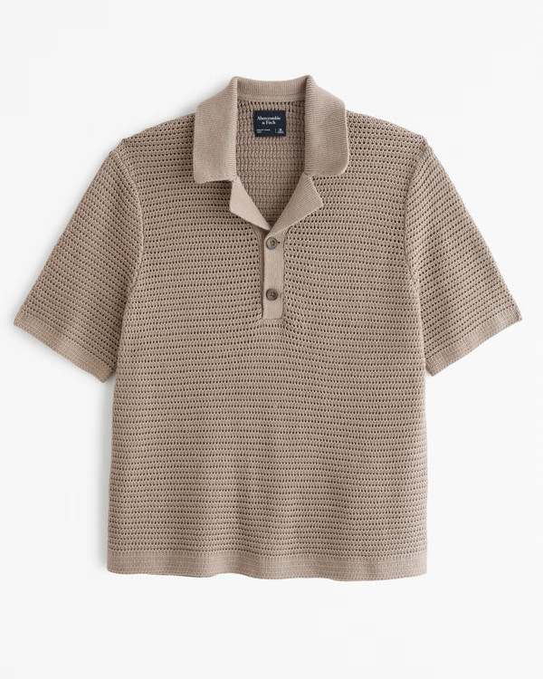 2-Button Camp Collar Sweater Polo | Abercrombie & Fitch (US)