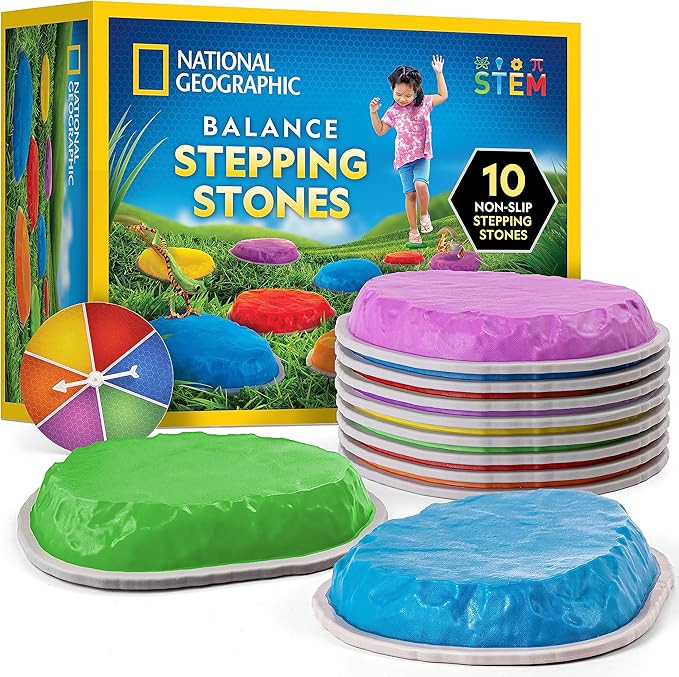 NATIONAL GEOGRAPHIC Stepping Stones for Kids – Durable Non-Slip Stones Encourage Toddler Balanc... | Amazon (US)