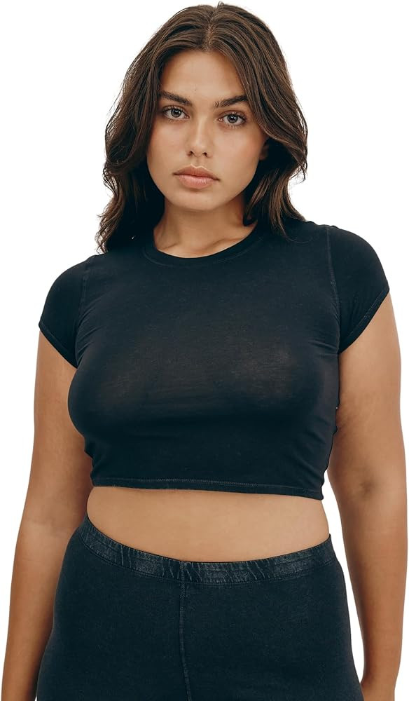 Organic Basics Women's Core Cotton Short Sleeve Baby Tee | Amazon (US)