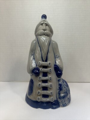 Eldreth Pottery Salt Glaze Santa Blue Stoneware Signed 2008 10" Large  | eBay | eBay US