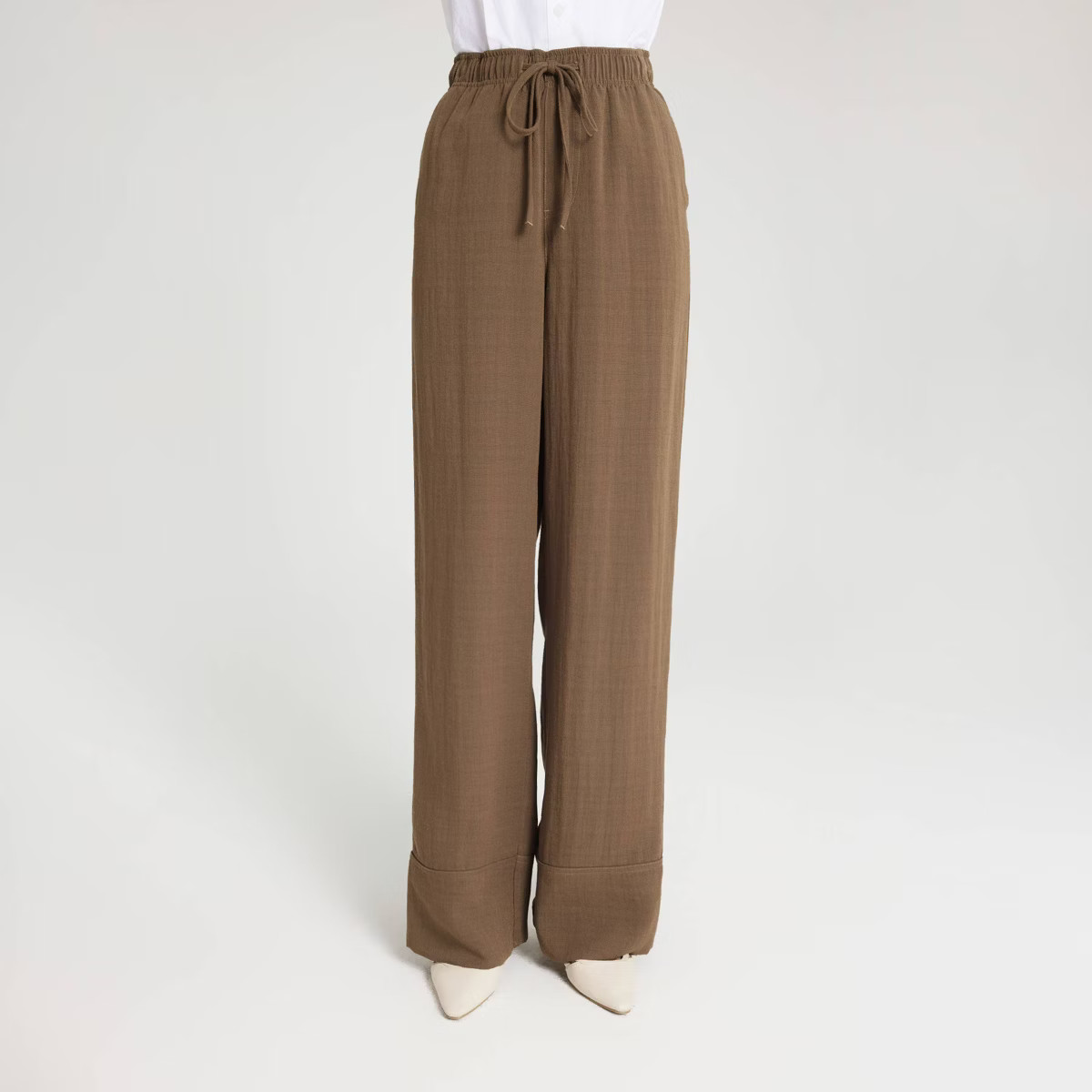 Women's Pull-On Linen Like Straight Leg Pants - A New Day™ | Target