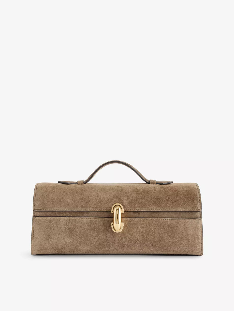 Slim Symmetry Pochette Suede Top-Handle Bag | Selfridges