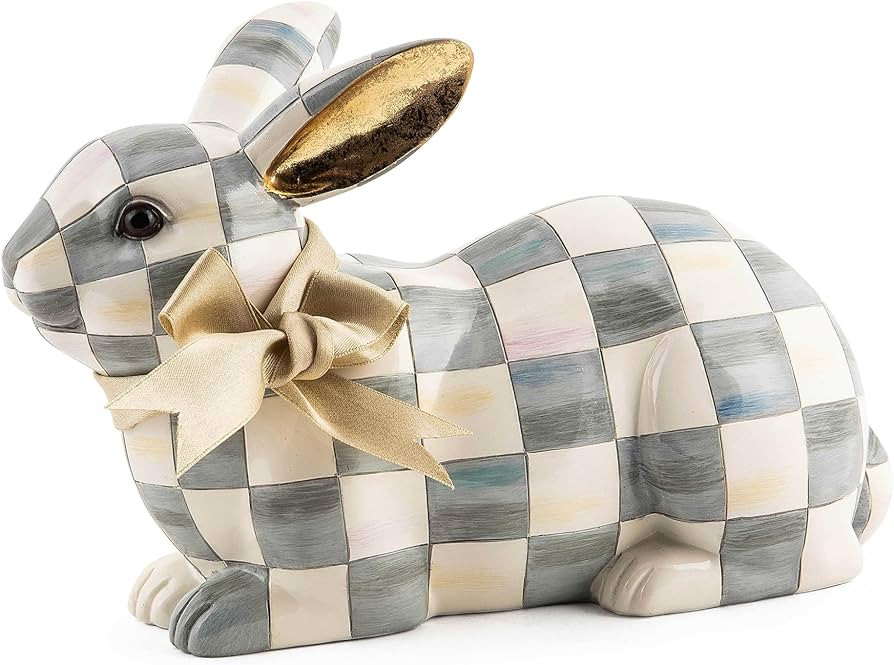 MACKENZIE-CHILDS Bunny Figurine, Rabbit Figurine Decoration for Spring, Resting, Sterling Check | Amazon (US)