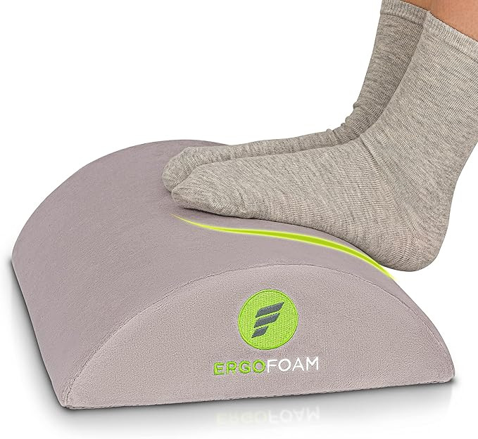 ErgoFoam Ergonomic Foot Rest Under Desk - Premium Velvet Soft Foam Footrest for Desk - Most Comfo... | Amazon (US)