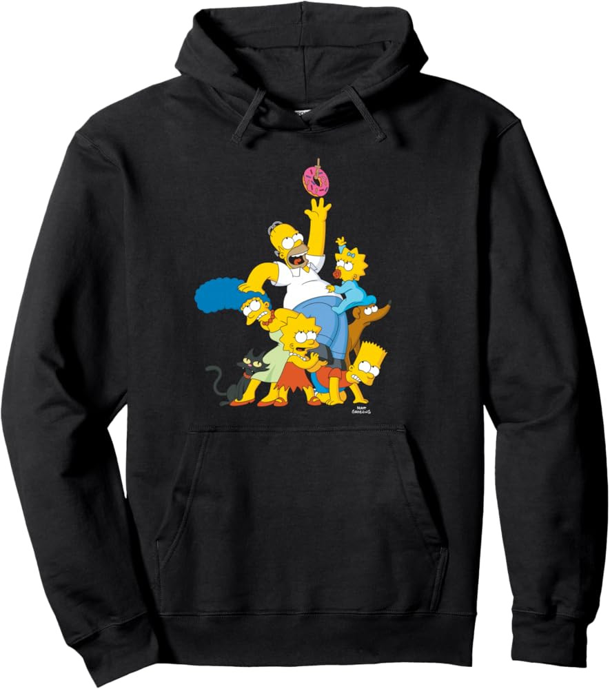 The Simpsons Family Donut Reach Pullover Hoodie | Amazon (US)