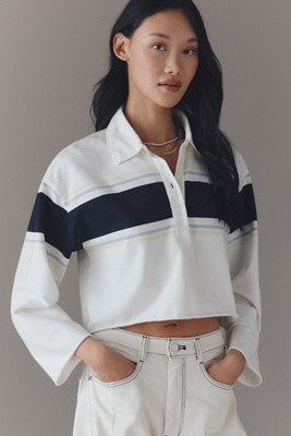 RE/DONE Rugby Crop Polo Top | Anthropologie (US)