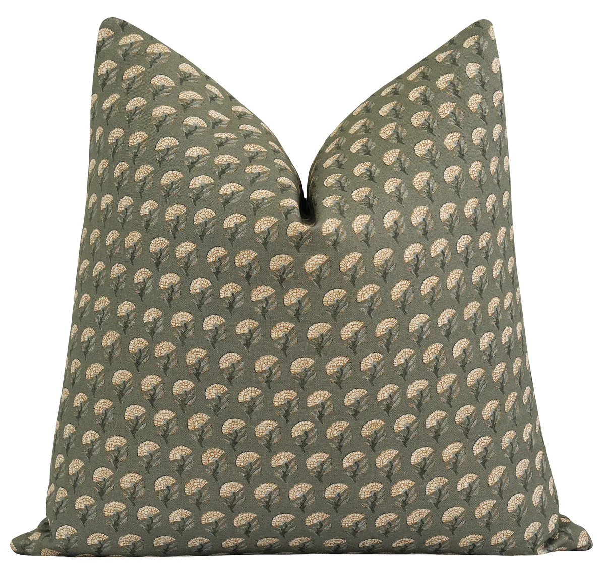 Potter Eucalyptus Green Floral Print Pillow | Land of Pillows