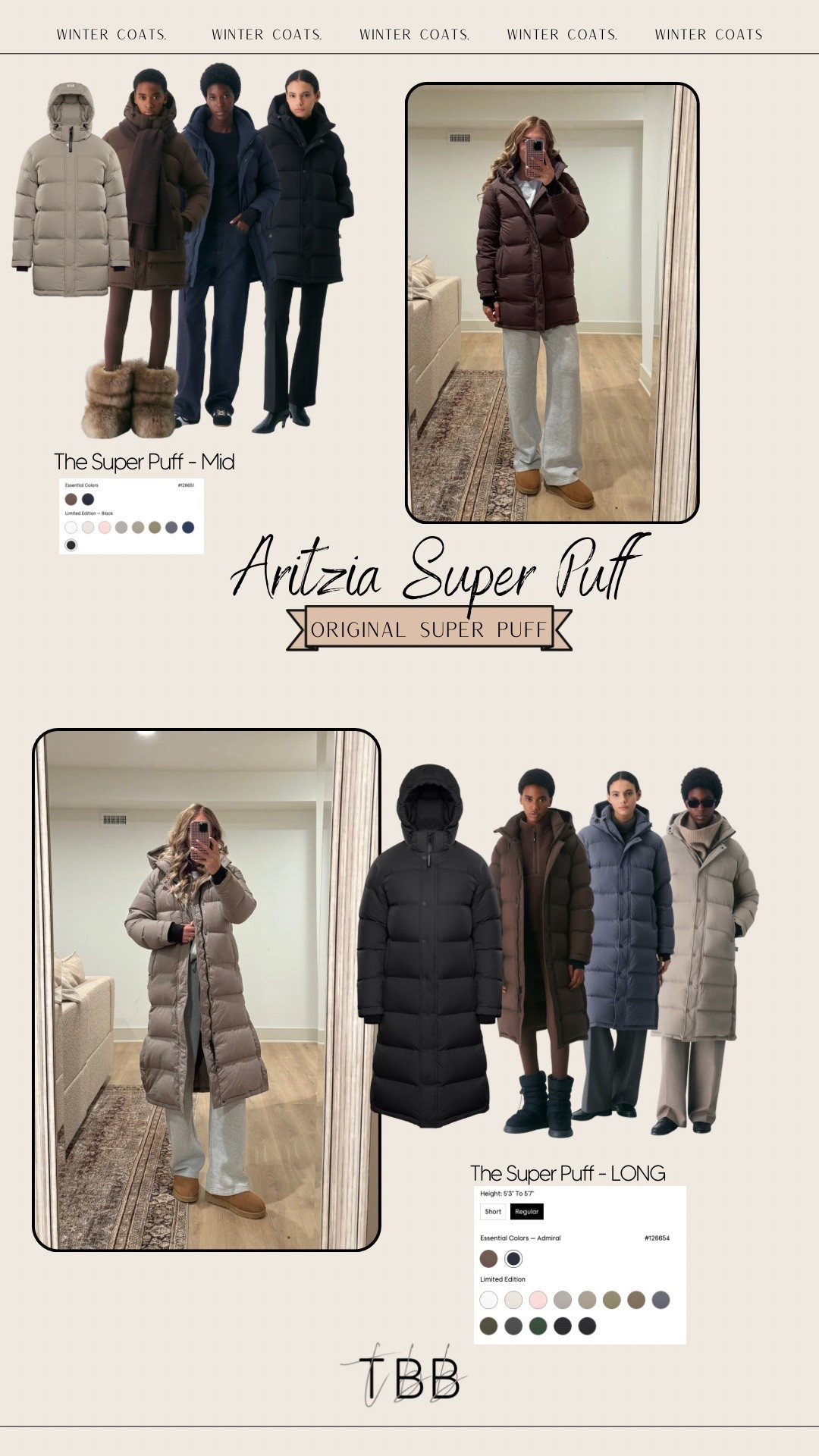 Aritzia super puff coats! Run tts but I  size up to medium to layer thicker sweaters underneath. This coat is worth the hype and I’ve had my first super puff for 3 years now! It’s super warm but also not heavy and bulky! Tall girl friendly too! Linked other length options below under “similar"

BASE UNDERNEATH: wearing medium in sweatshirt and medium TALL in lounge pants! Tall and + petite sizes! 

Winter coats, puffer coats, outdoors wear 

 #LTKSeasonal 

#LTKTall

#LTKTall