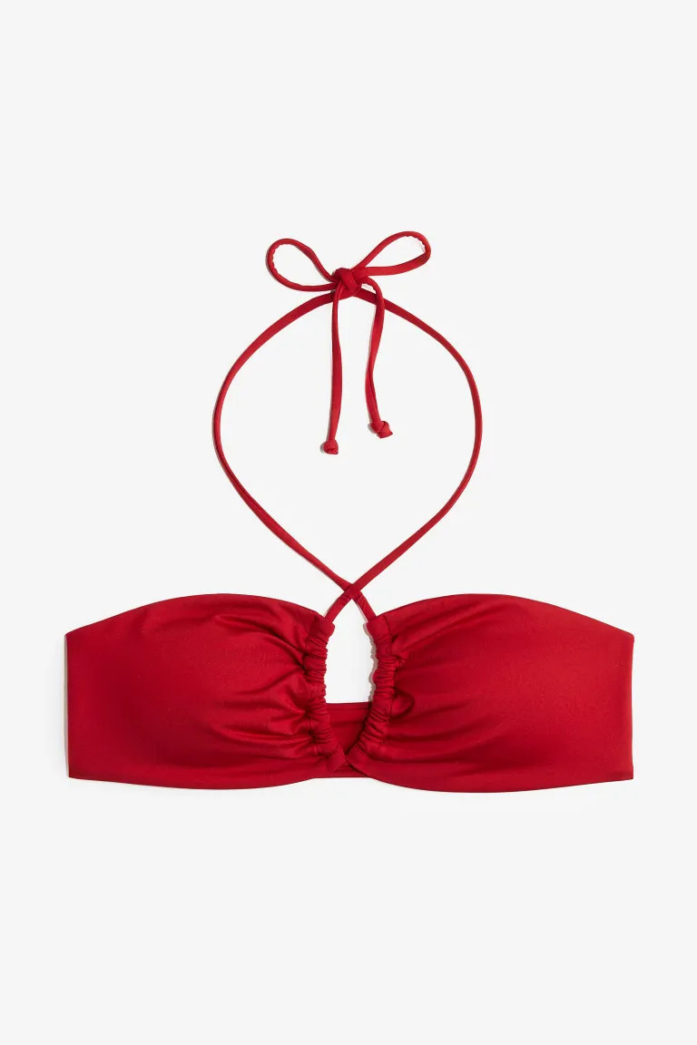 Wattiertes Neckholder-Bikinitop - Neckholder - Rot - Ladies | H&M DE | H&M (DE, AT, CH, NL, FI)