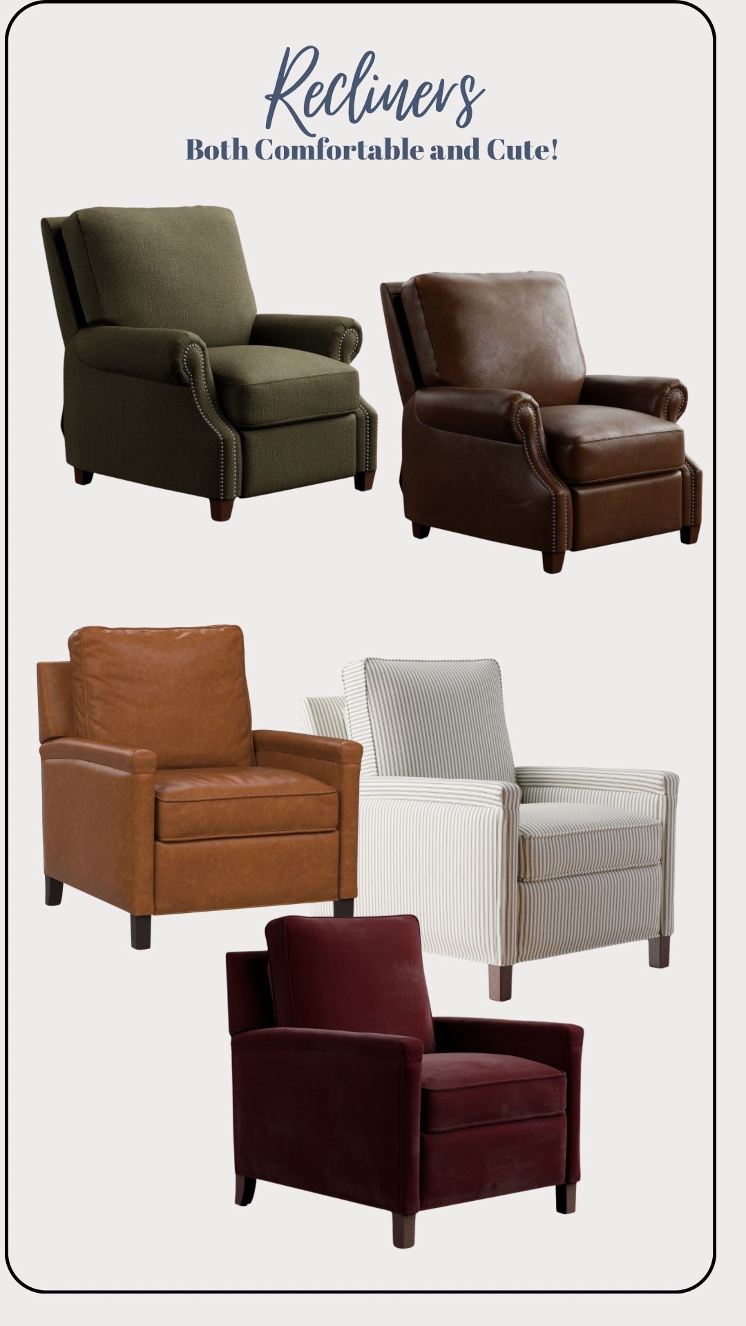 Most comfortable down-filled recliners!! On sale right now! 

Recliner/ leather chair/ pottery barn/ down cushions 

#LTKHome #LTKSaleAlert