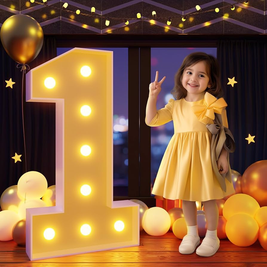 Marquee Numbers 3 Feet Tall Large Light Up Numbers 1st 16th 21st Wild One Birthday Decorations Gi... | Amazon (US)