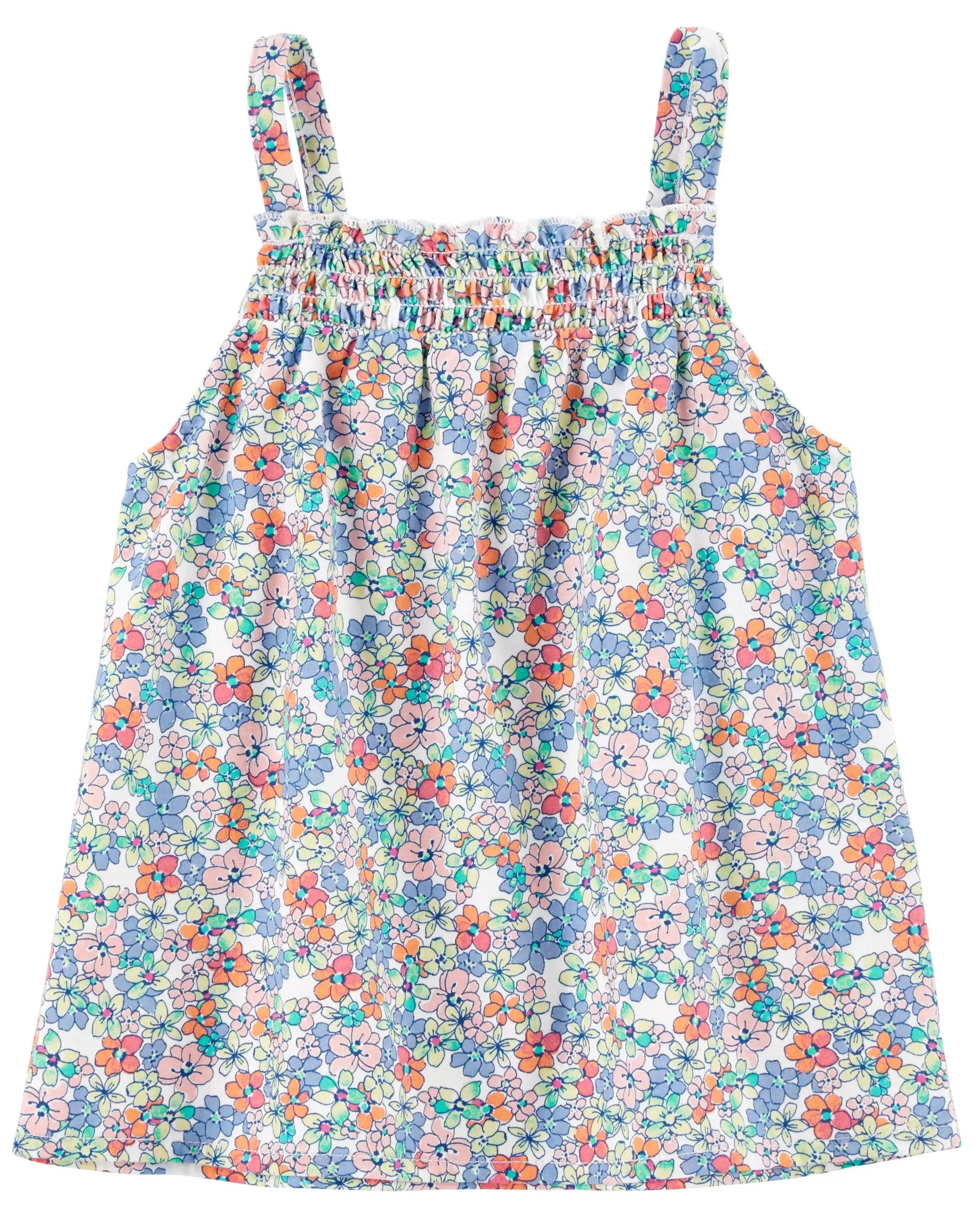 Toddler Floral Print Smocked Tank | Carter's