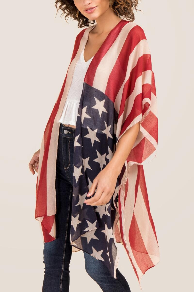 Vintage Stars and Stripes Kimono | Francesca’s Collections