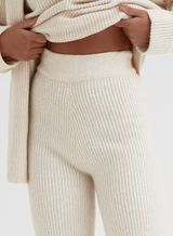 Off White Slouchy Knitted Trousers - Remy | 4th & Reckless