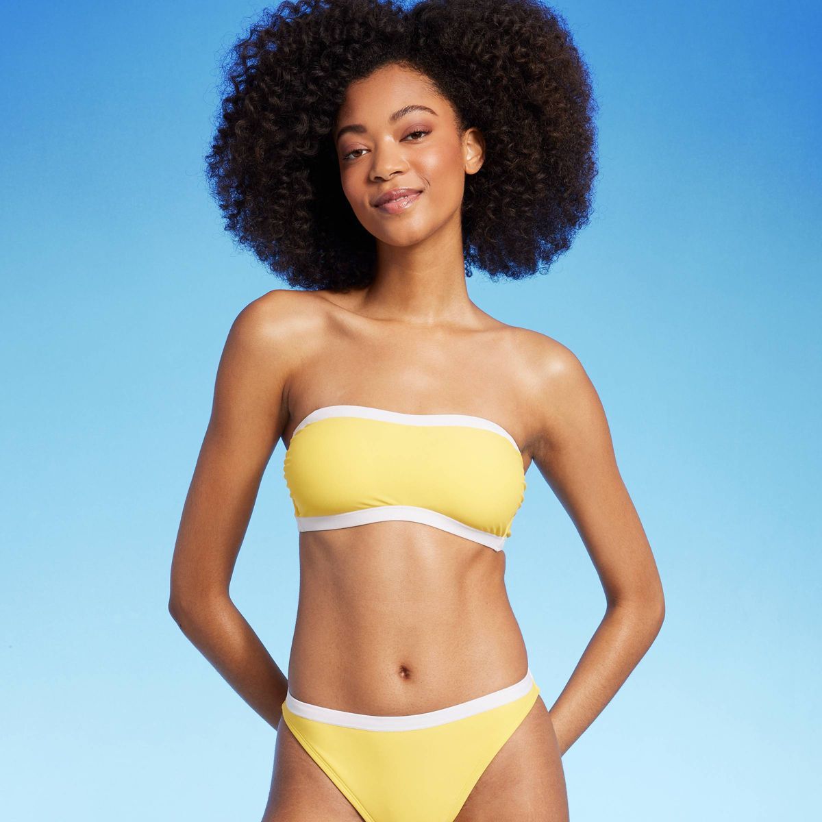 Women's Bandeau Bikini Top - Shade & Shore™ Yellow M | Target