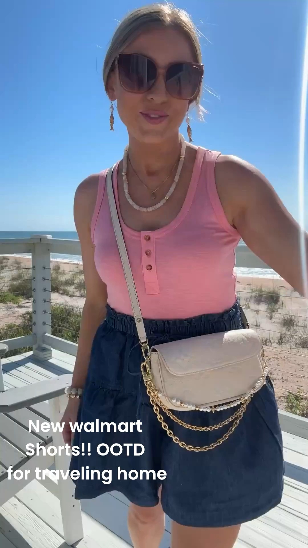 Serving effortless beach day vibes in this easy, breezy look 🩷 This Walmart tank is such a staple for summer—lightweight, flattering, and perfect for mixing and matching. Paired it with these flowy high-waisted shorts that feel like linen and are SO comfy for hot days. The neutral crossbody and layered jewelry pull it all together for an elevated casual look you can wear from beach walks to lunch dates.

Everything is super affordable but gives that high-end coastal vibe ✨ Runs true to size and perfect for petites (I’m 5’2 for reference!)

#WalmartFashion #WalmartFinds #SummerOutfit #BeachOutfit #CasualChic #AffordableFashion #PetiteStyle #EverydayStyle #BeachDayLook #MomStyle #CoastalStyle #OOTD #AmazonAccessories #NeutralStyle #EffortlessStyle

#LTKootd #LTKPetite #LTKTravel