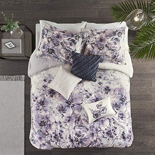 Madison Park Cotton Comforter Contemporary Floral Design All Season Set, Matching Bed Skirt, Decorat | Amazon (US)