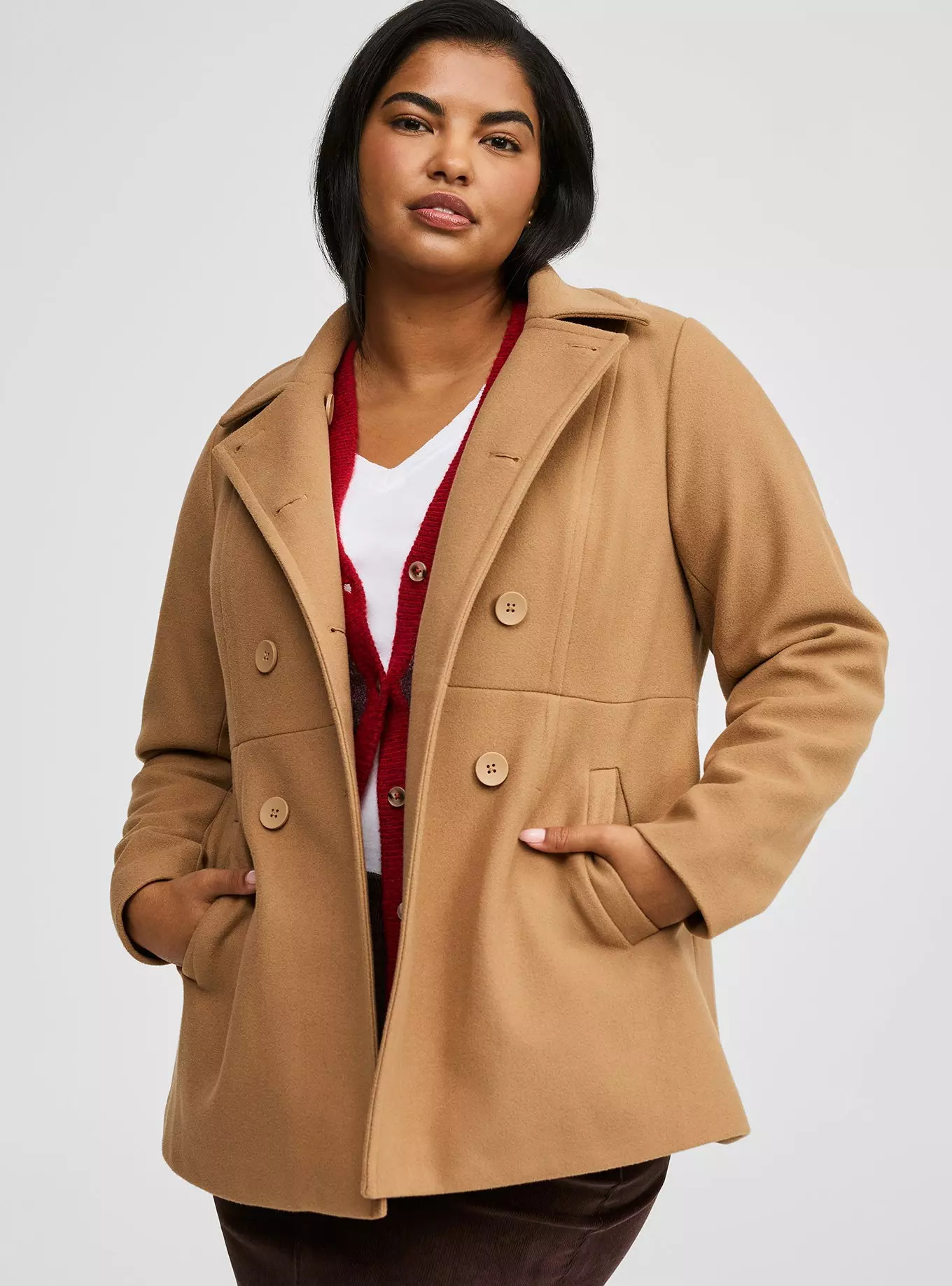 Softest Coat Double Breasted Peacoat | Torrid (US & Canada)
