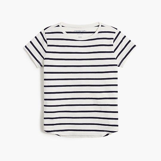 Girls' striped tee with shirttail hemItem BF939 
 
 
 
 
 There are no reviews for this product.B... | J.Crew Factory
