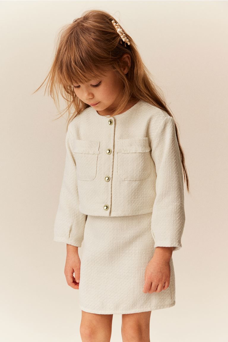 Textured-weave Jacket - Natural white - Kids | H&M US | H&M (US + CA)
