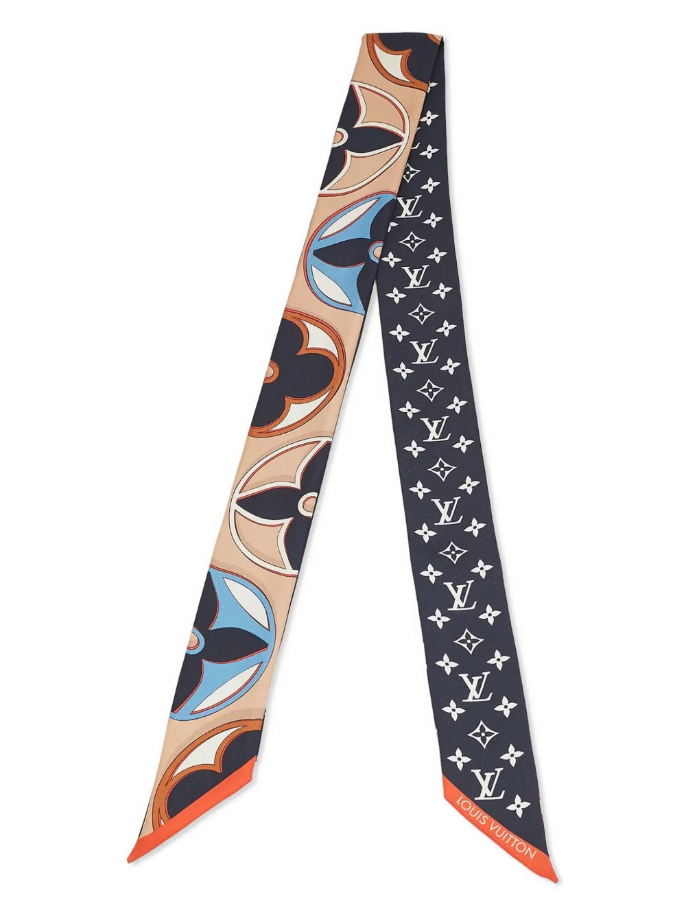 Louis Vuitton Pre-Owned Monogram-pattern silk scarf - Blue | Farfetch Global