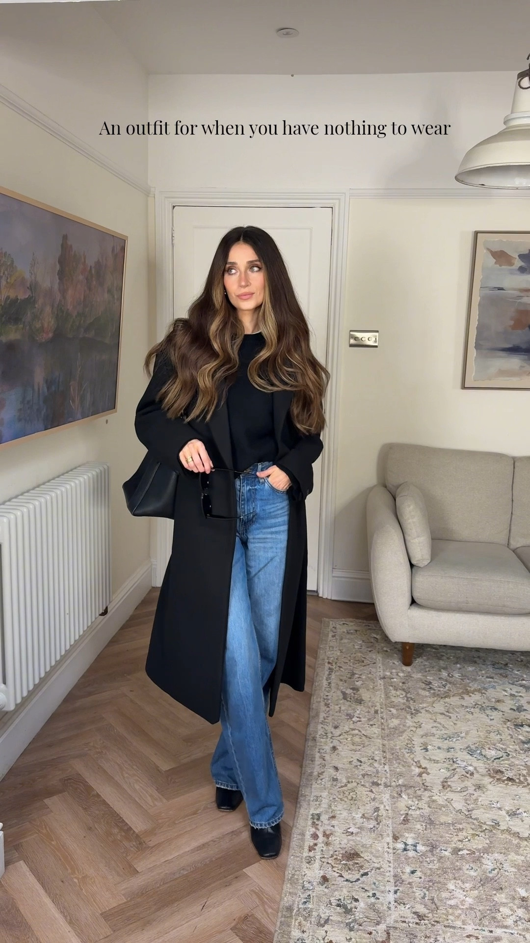 A simple outfit for when you’ve got nothing to wear! Blue jeans and oversized black coat ✨ 

Size down in the coat it comes up big! 

#LTKeurope #LTKwinter #LTKuk