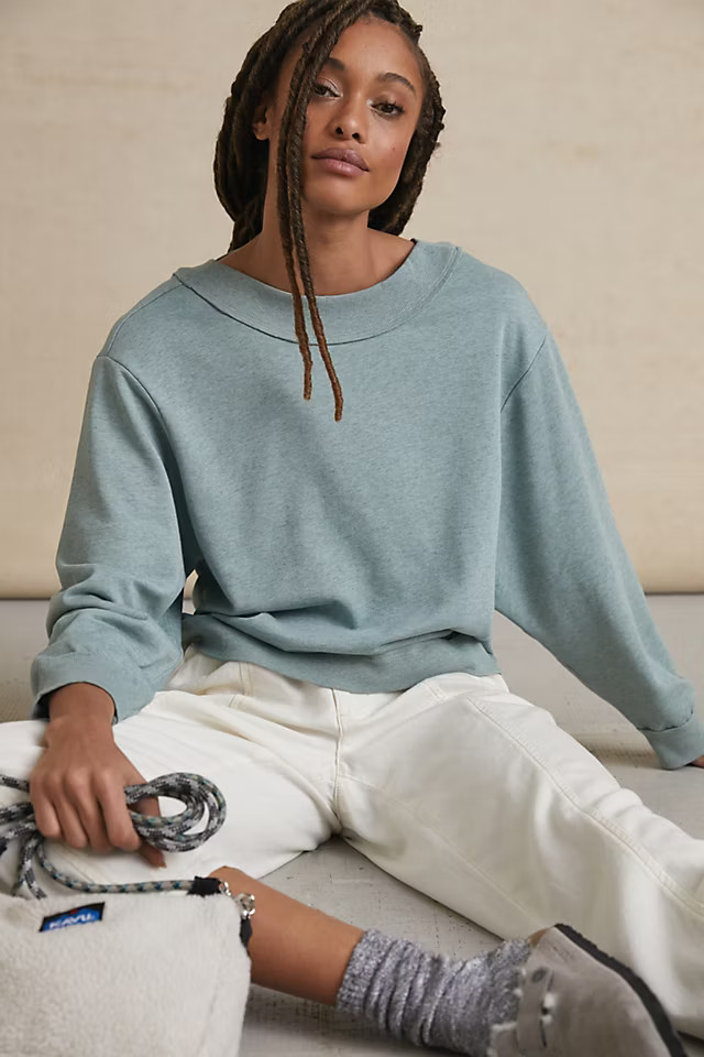 Pilcro Ryanne Open Back Sweatshirt | Anthropologie (US)