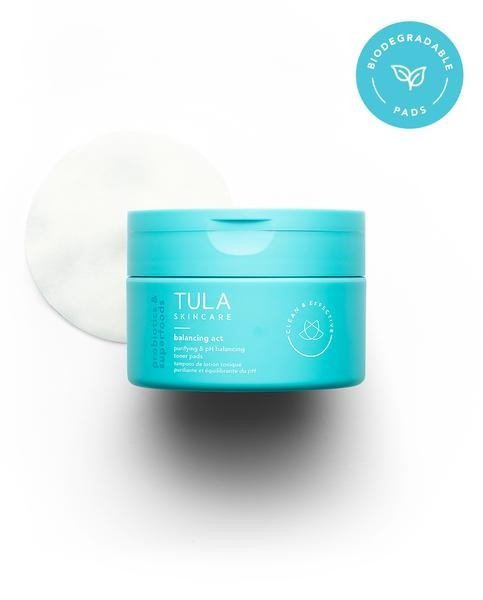 Purifying & pH Balancing Biodegradable Toner Pads | Tula Skincare