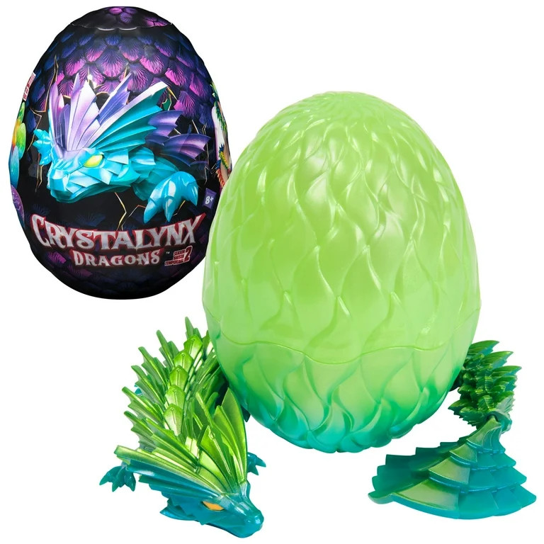 CrystaLynx Dragons, 12.5-inch Articulated Dragon Figure & Display Egg (Styles Vary) | Walmart (US)