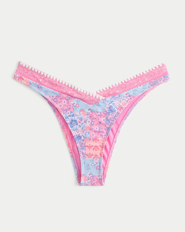 Women's High-Leg Embroidered Stitch Cheekiest Bikini Bottom | Women's Swimwear | HollisterCo.com | Hollister (US)