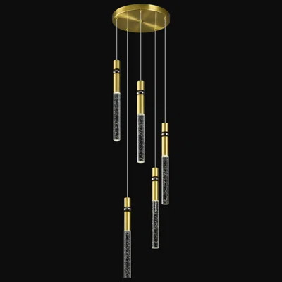 5-Light Pendant Lighting Dining Room Light Fixture Dimmable Led Modern Gold Pendant Light With Bubble Crystal Pendant Lights Kitchen Island | Wayfair North America
