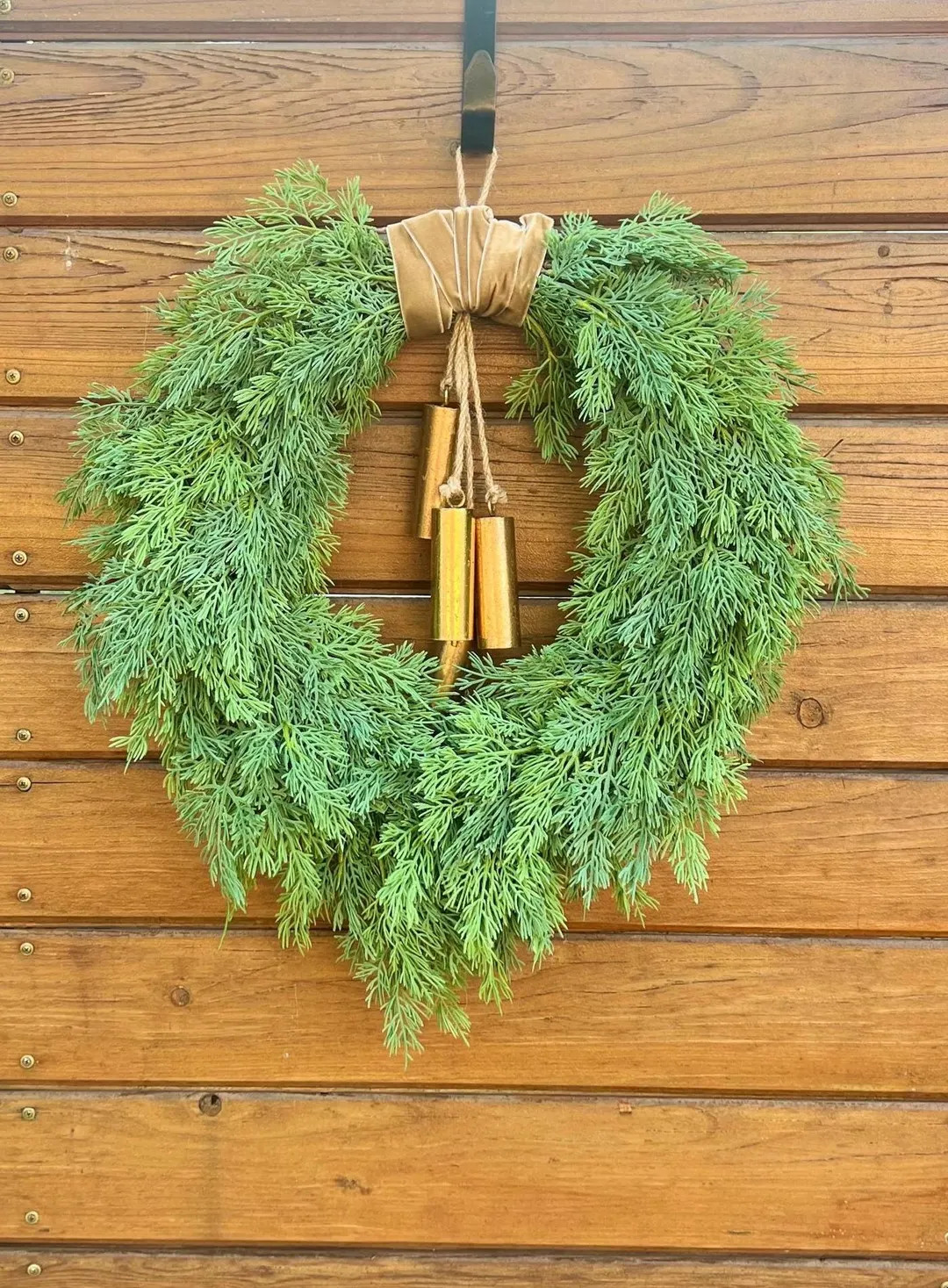 Cascading Cedar Pine Door Wreath. Natural Touch faux Outdoor Greenery Wreath, Real Touch Winter E... | Etsy (US)