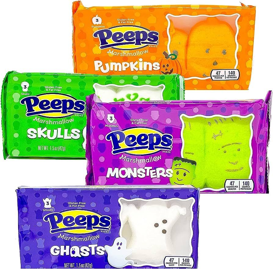 Halloween Peeps Candy Bundle - 4 Pack of Marshmallow Peep's - Perfect Halloween Candy, Fall Candy, T | Amazon (US)