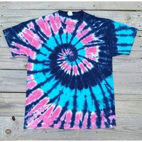 Youth Tie Dye T-Shirt, Xs S M L Xl, Pink Turquoise & Navy Shirt, Kids Tee, Short Sleeve | Etsy (US)