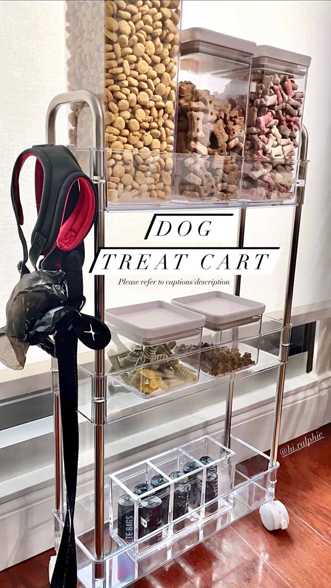 I had to order two of this exact narrow cart (the TESOIN brand) because a few shelves arrived cracked between my two orders. I then returned one damaged package even though both had technically arrived damaged. I wanted to keep it for a specific narrow space in the hallway.

I also linked to a similar narrow cart (Chris W brand) I have for organizing Ralphie's grooming things.

The exact air tight containers are linked (from The Container Store).

Dog treat cart

#LTKFind #LTKunder50 

#LTKhome