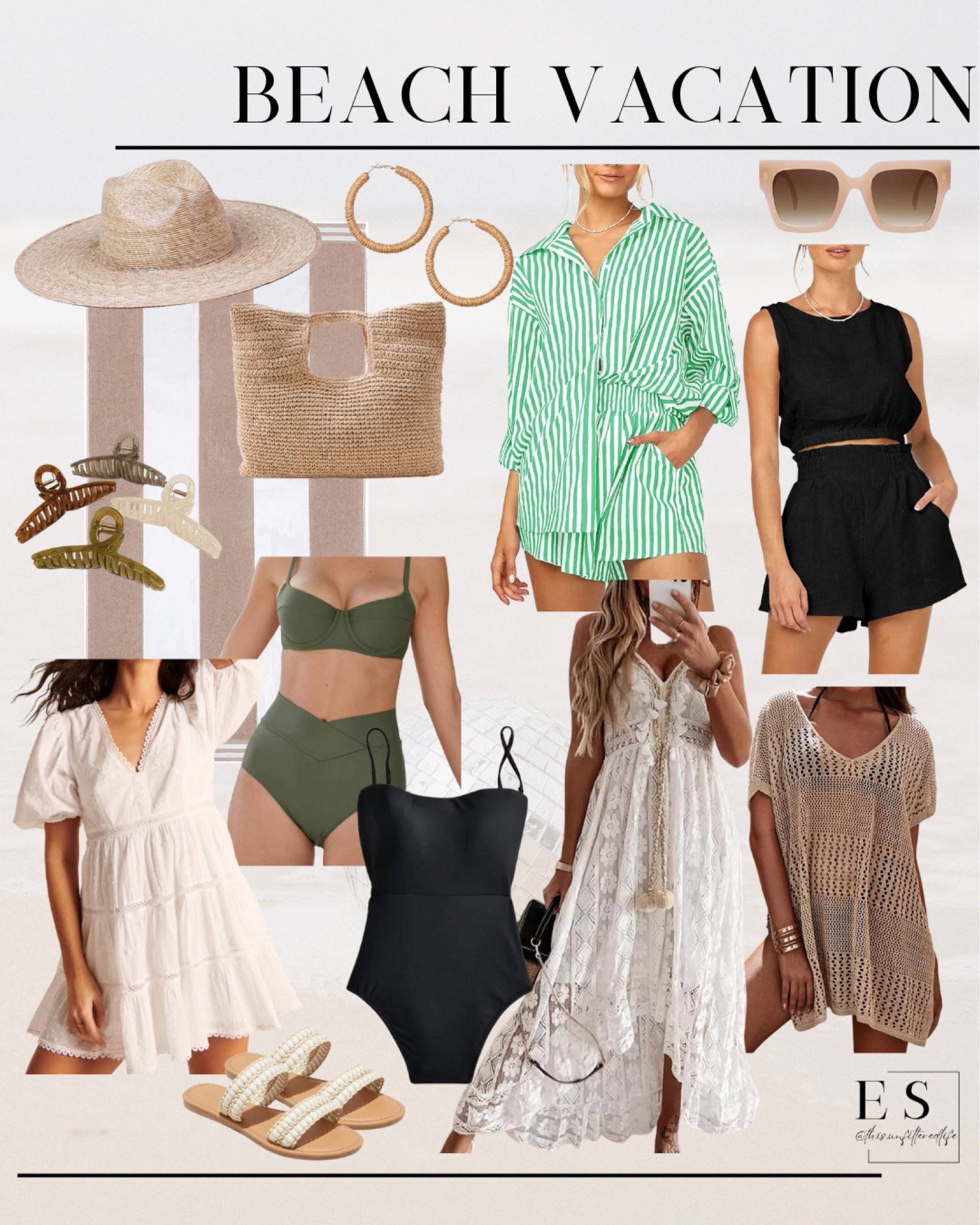 Beach Vacation Looks - Aerie Swimwear - J.Crew Swimwear - Swim Cover Up - Resort Wear - Abercrombie Dress - Target Sandals - Amazon Beach Sets #BeachVacation #ShopTheLook 

#LTKswim #LTKcurves #LTKstyletip