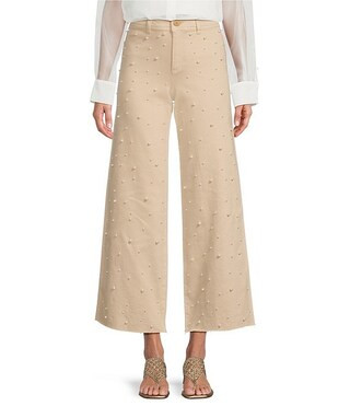 Antonio MelaniAlexandra Pearl Wide Leg Crop Denim Jeans | Dillard's