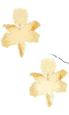 Lele Sadoughi Lace Metal Paper Lily Earrings in Gold from Revolve.com | Revolve Clothing (Global)