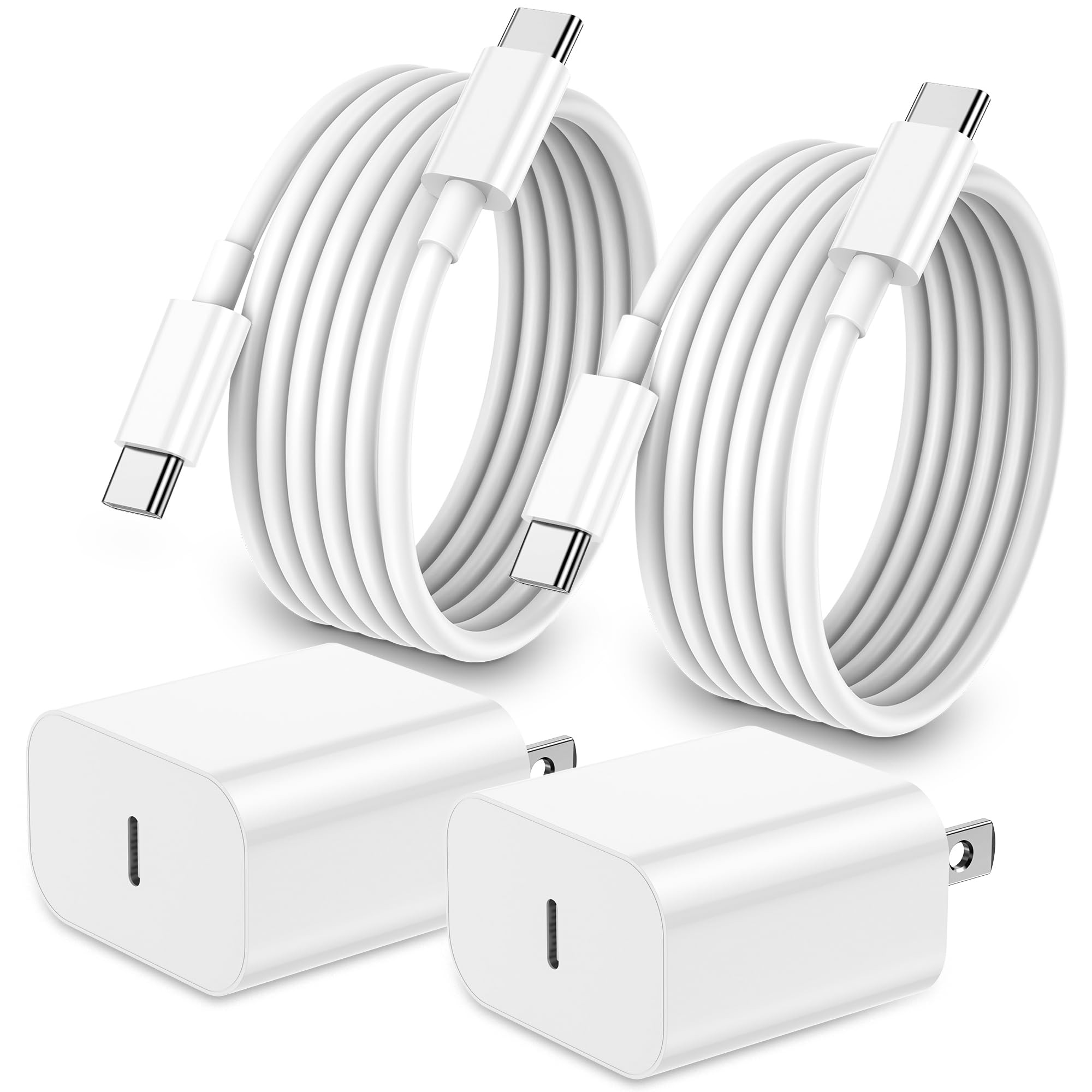 iPhone 17 16 15 Charger Fast Charging,2Pack 20W Apple iPad USB C Wall Chrager Block with 6FT USB ... | Amazon (US)