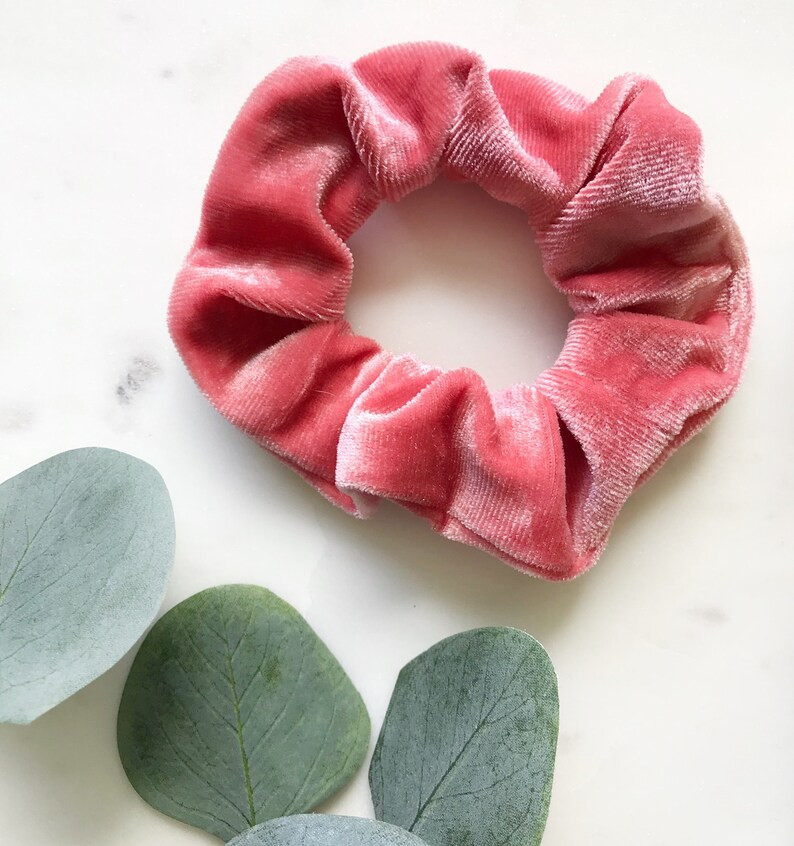 Coral Pink Velvet Scrunchie | Etsy (US)