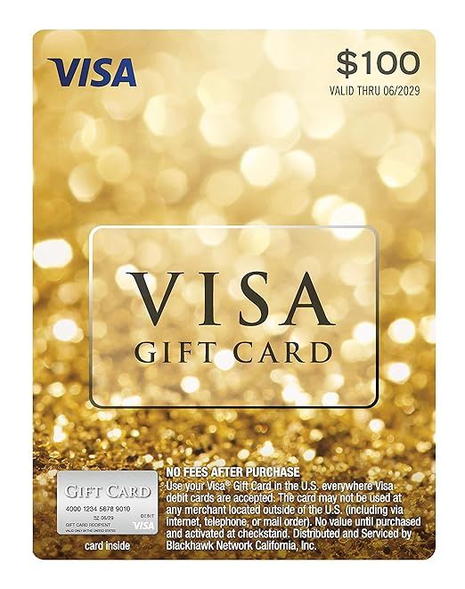$100 Visa® Gift Card (plus $5.95 Purchase Fee) | Amazon (US)