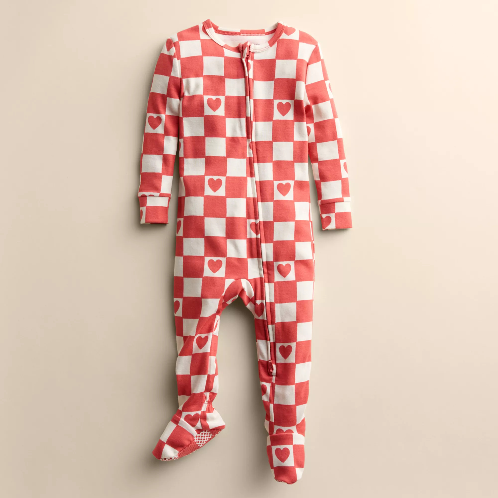 Baby Little Co. by Lauren Conrad Snug Fit Heart Footed Pajamas With Grippers | Kohl's