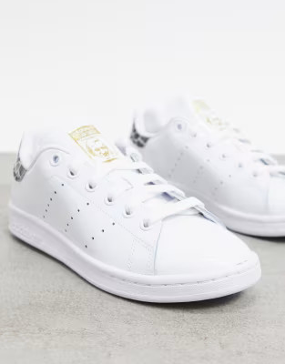 adidas Originals Stan Smith sneakers in white and animal print | ASOS (Global)