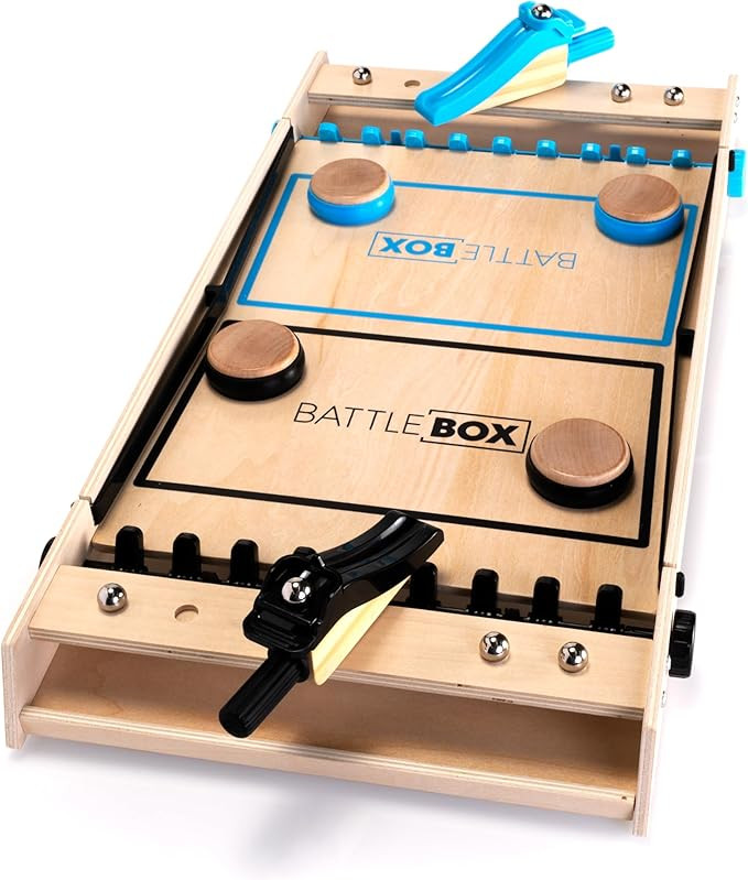 Fat Brain Toys Battle Box Marble Games, Targeting Aiming Tabletop Wooden Game for Kids & Tweens A... | Amazon (US)