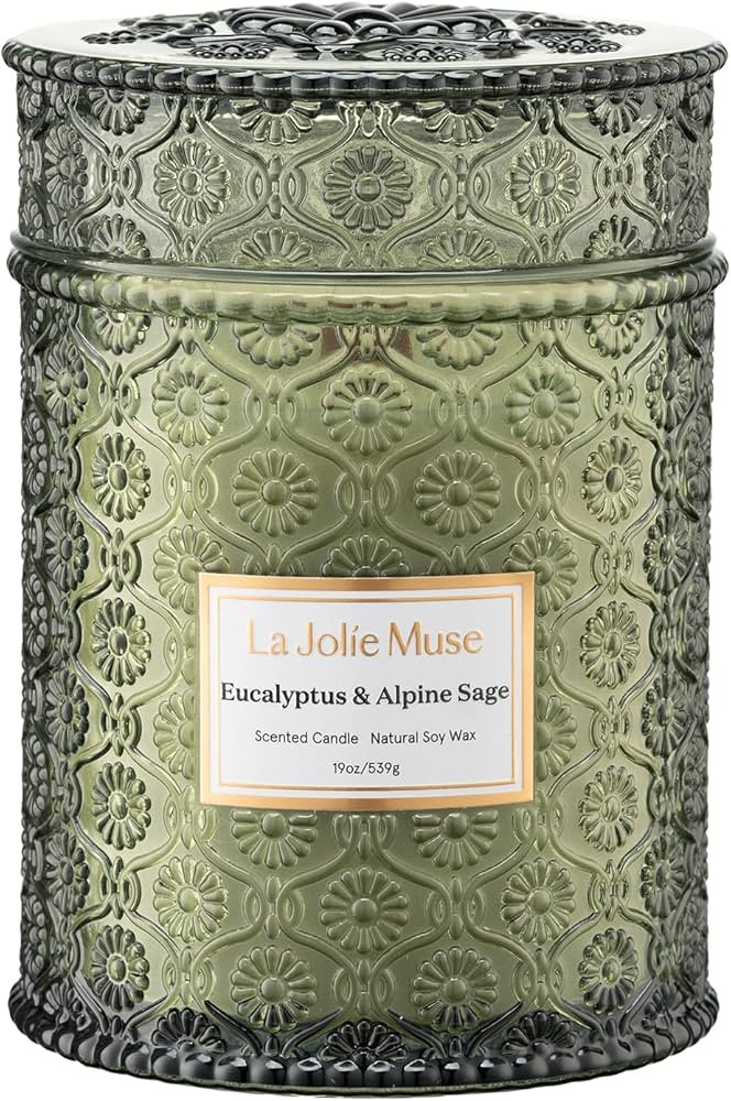 LA JOLIE MUSE Eucalyptus & Alpine Sage Candle – Eucalyptus, Sage & Lavender | 19 oz Wooden Wick... | Amazon (US)