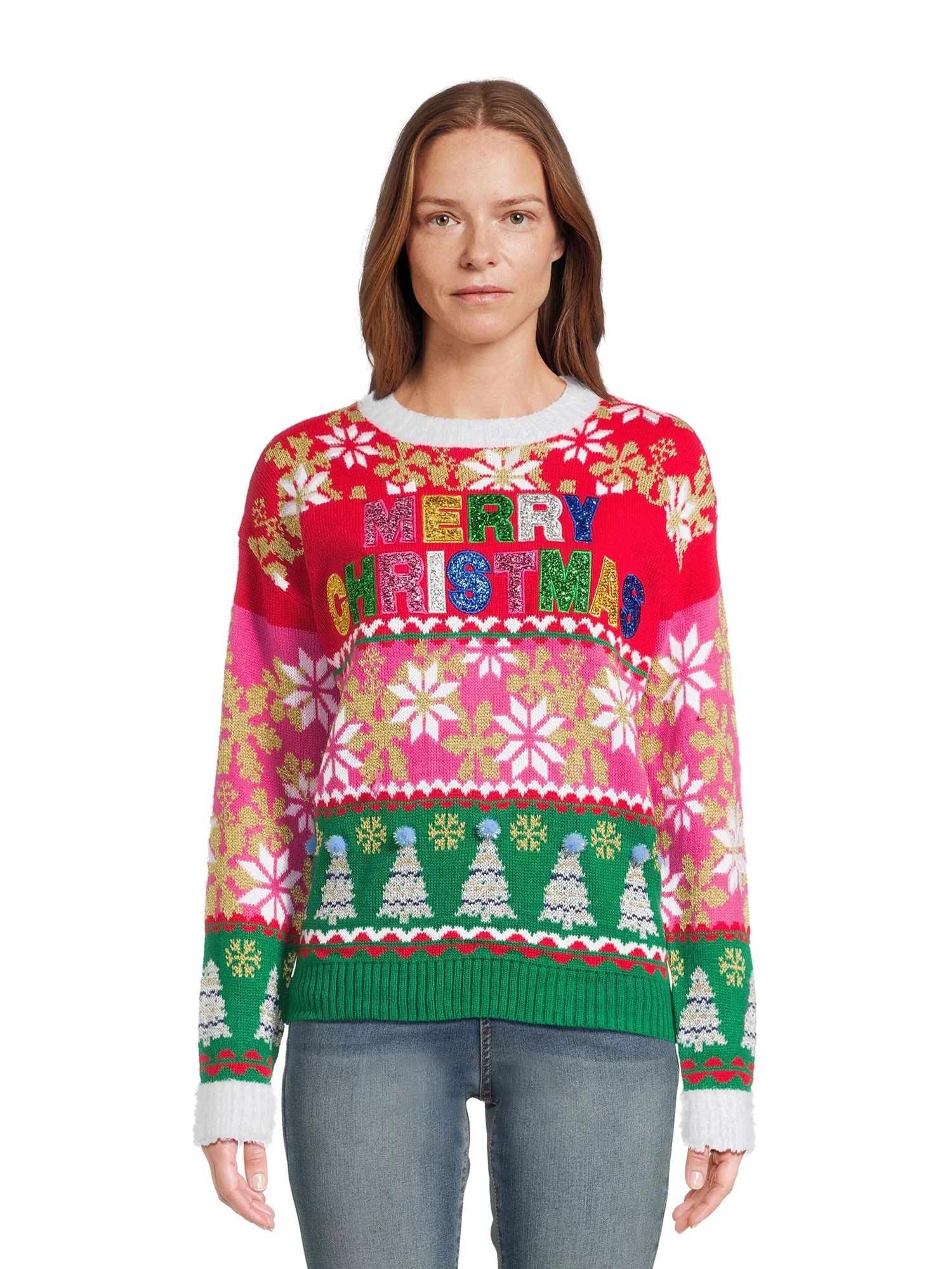 Holiday Time Women's Ugly Christmas Sweater, Sizes S-3X - Walmart.com | Walmart (US)