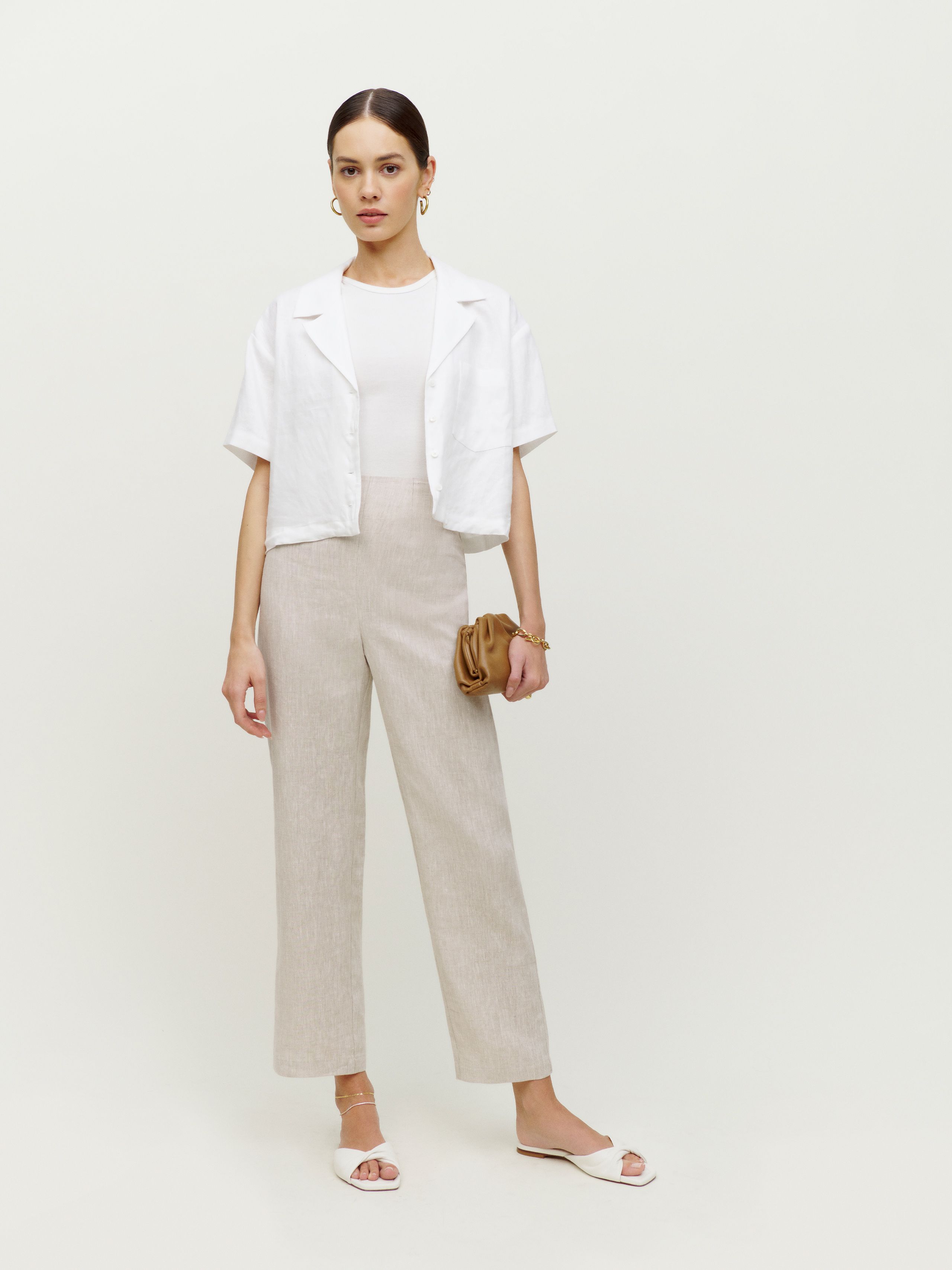 Petites Poppy Linen Pant | Reformation (Global)