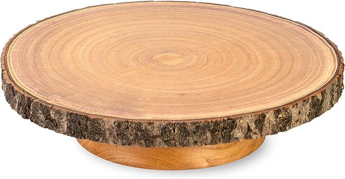 Hanson and Bennett Wooden Rustic Cake Stand - Beautiful and Natural Rustic Wedding Cake Stand - S... | Amazon (US)
