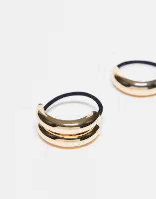ASOS DESIGN pack of 2 hair cuffs in gold tone | ASOS (Global)